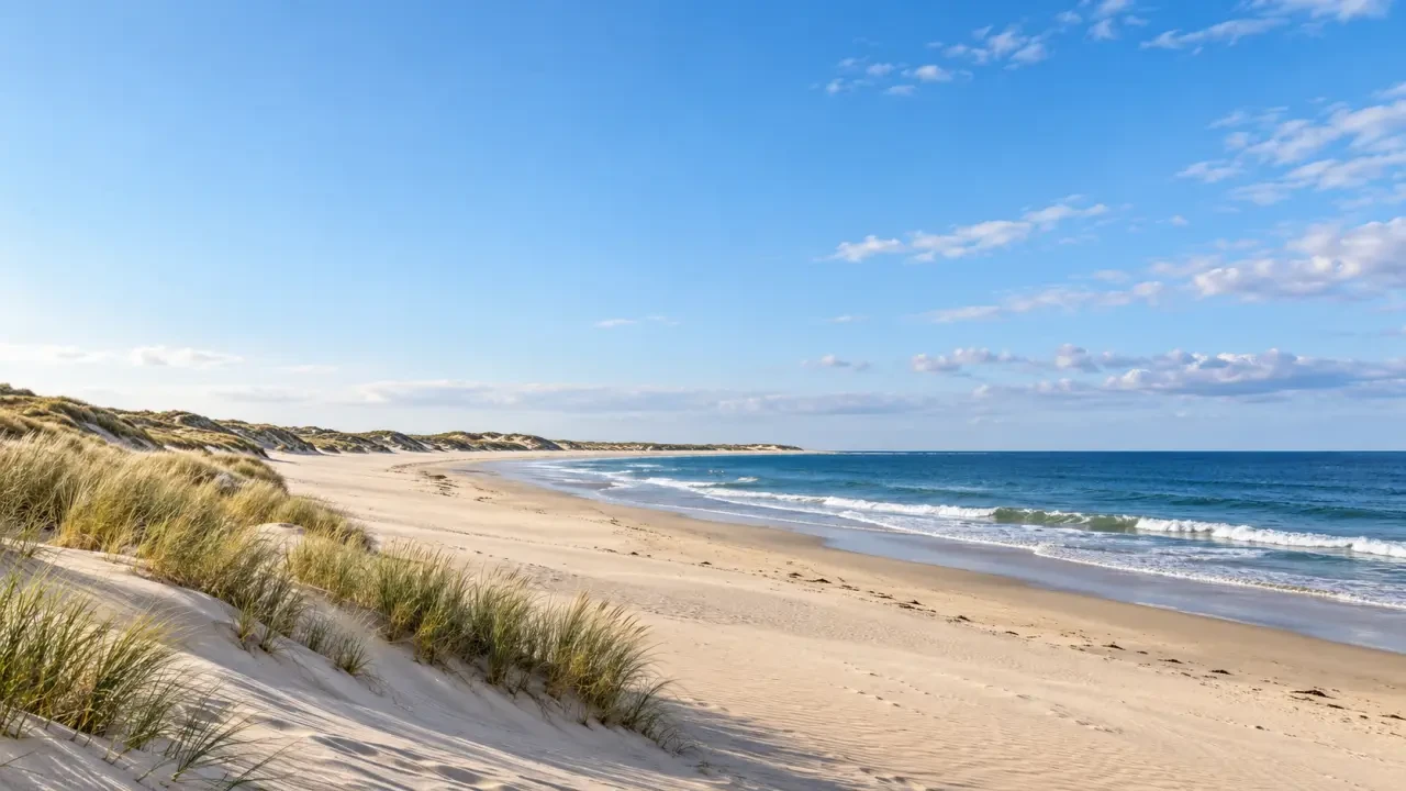 Plage naturiste dans le Morbihan au bord des dunes et de l'océan Atlantique