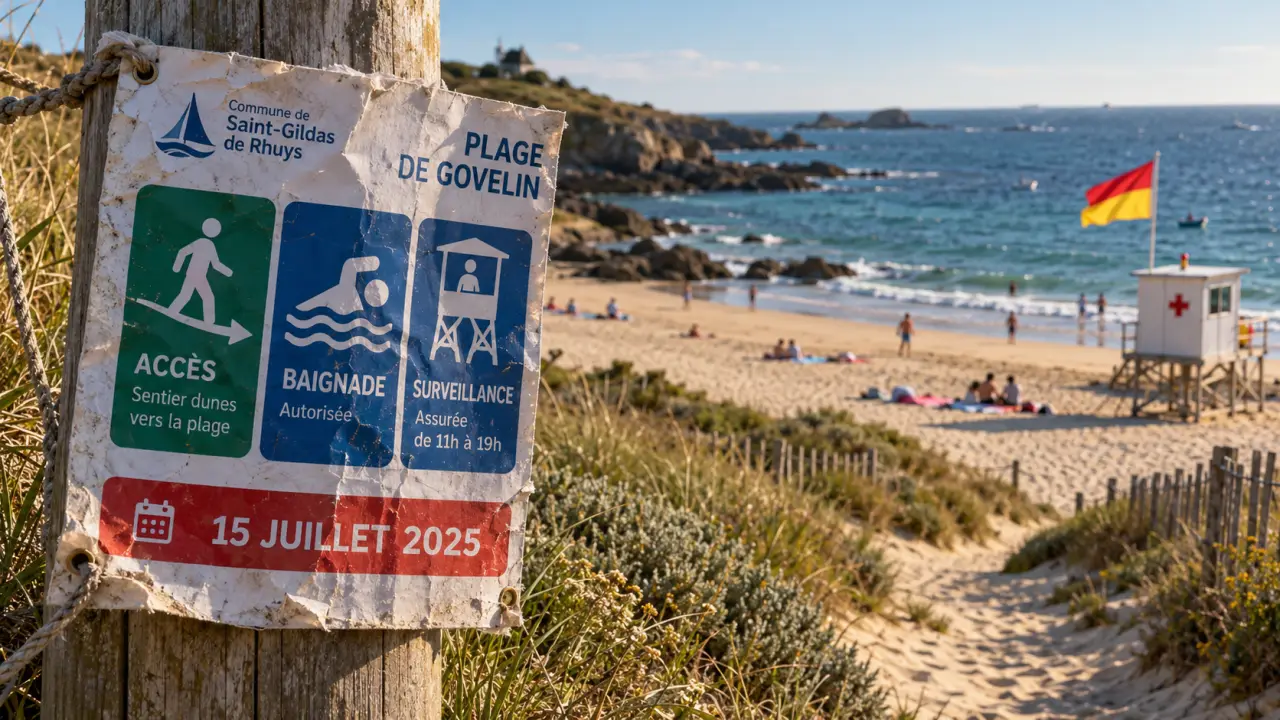 Ouverture des plages morbihan : affiche et pictos avant de se baigner