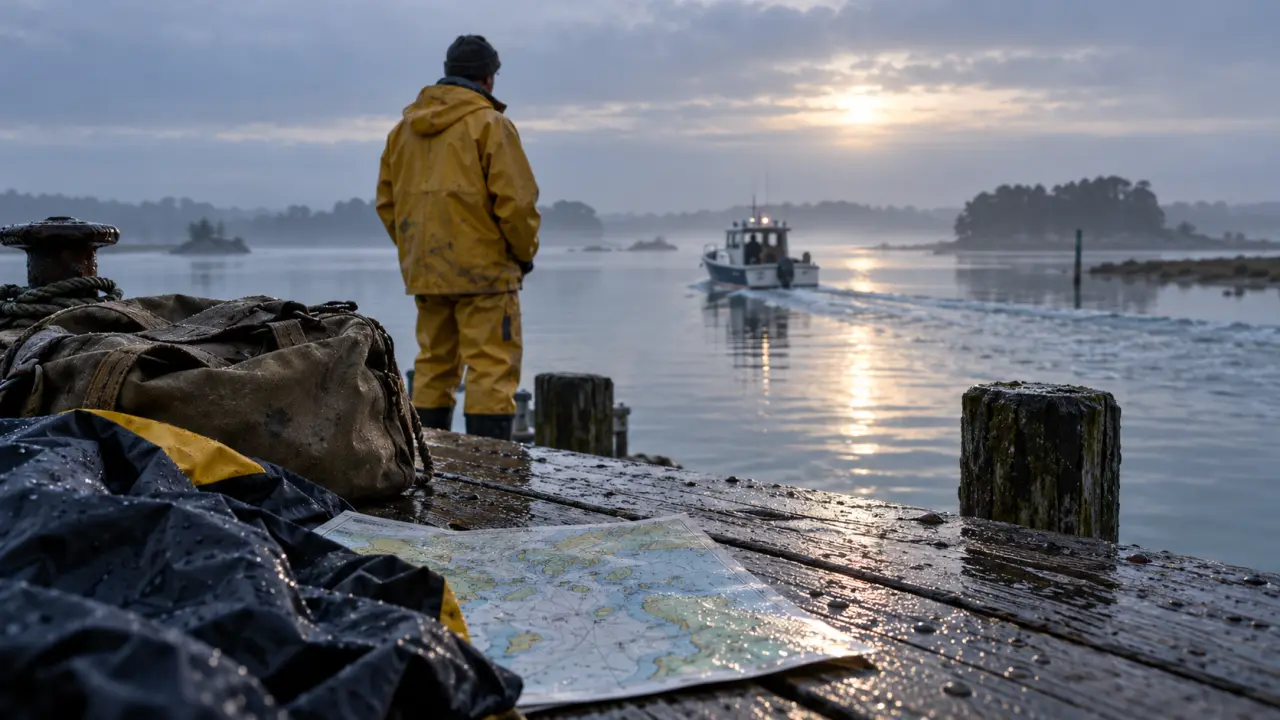 Que faire golf du morbihan : pêcheur à Port-Blanc, Baden